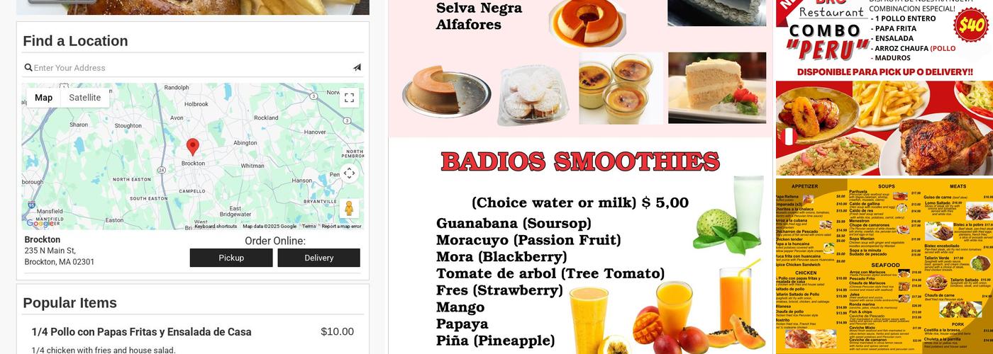 Brockton Roasted Chicken Menu