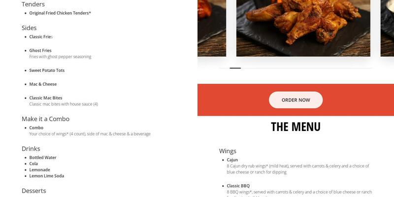 Firebelly Wings Menu