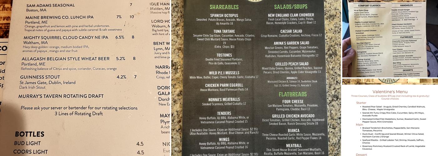 Murray's Tavern Menu