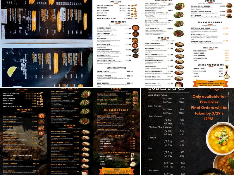 Kolachi Kitchen Menu