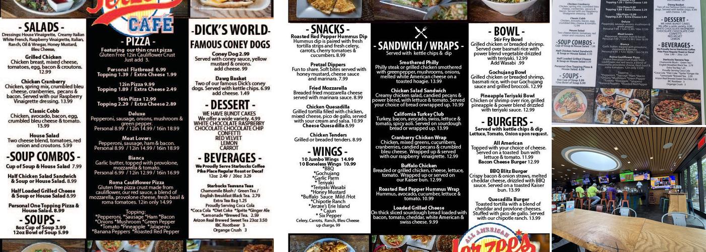 Jerzee's Cafe Menu