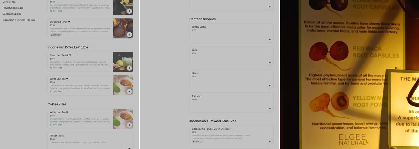 Kamp Kava Menu
