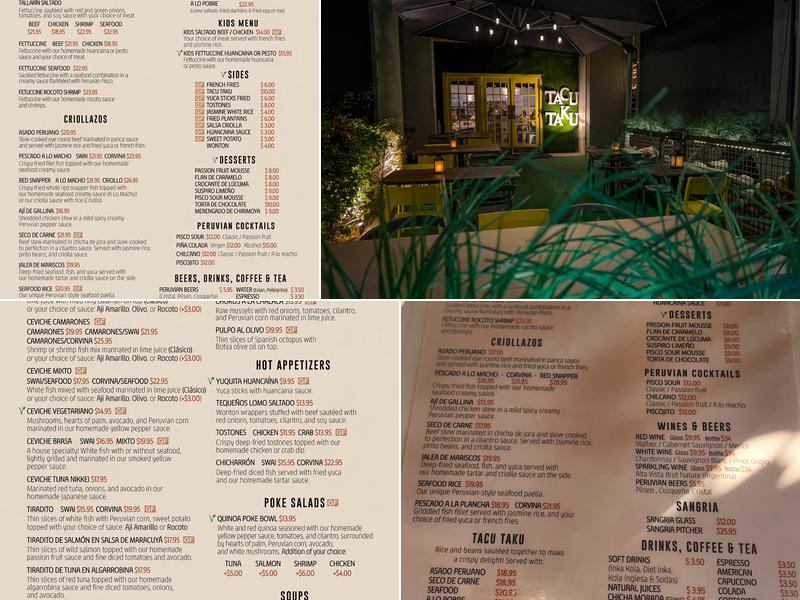 Tacu Taku Peruvian Kitchen Menu