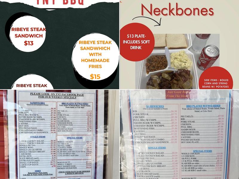 T-N-T BBQ Menu