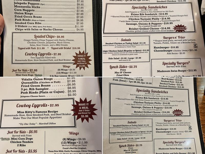 Hog wild country cafe Menu