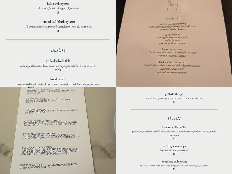 Fleeting Menu