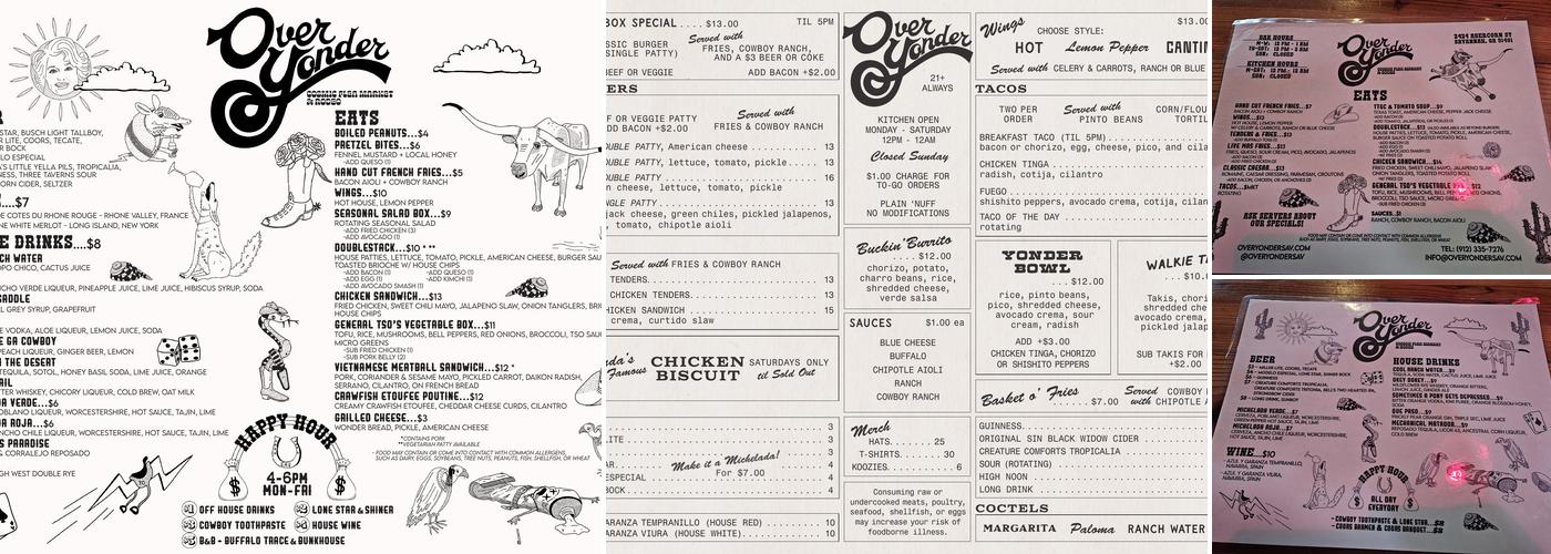 Over Yonder Menu