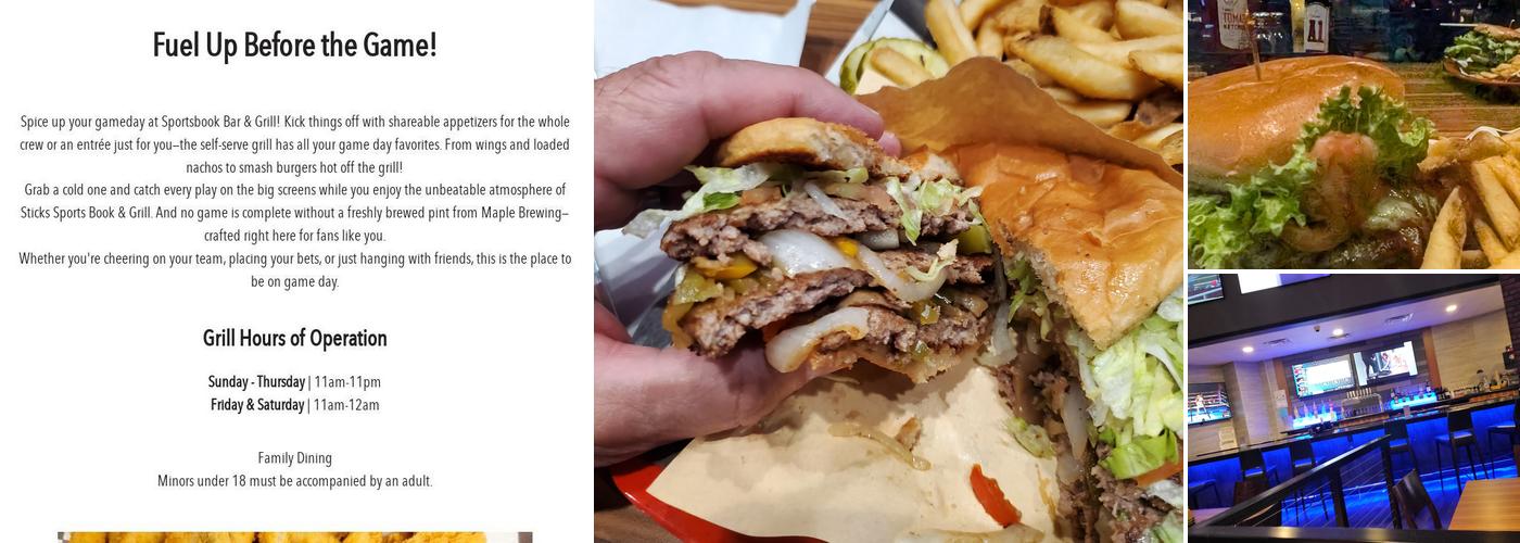 Sticks Sports Book And Grill Menu