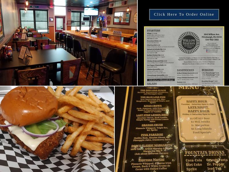 Willow Station Restaurant and Bar Menu