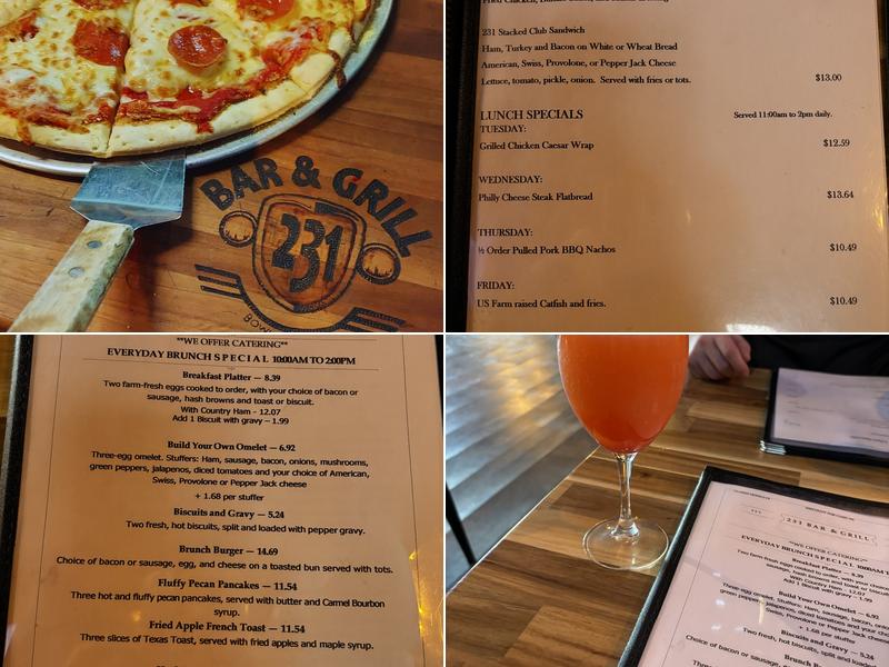 231 Bar & Grill Menu