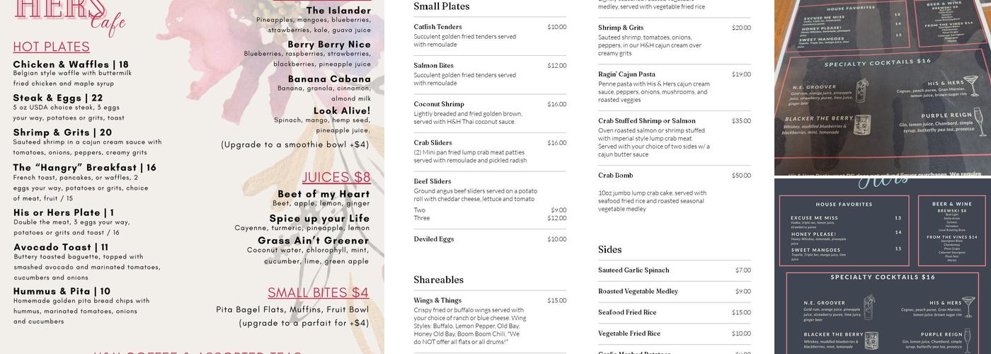 His & Hers Menu