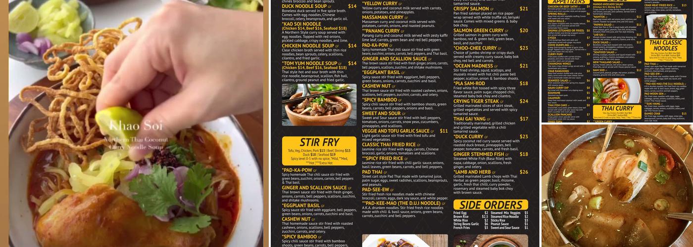 New Thailand Cuisine Menu