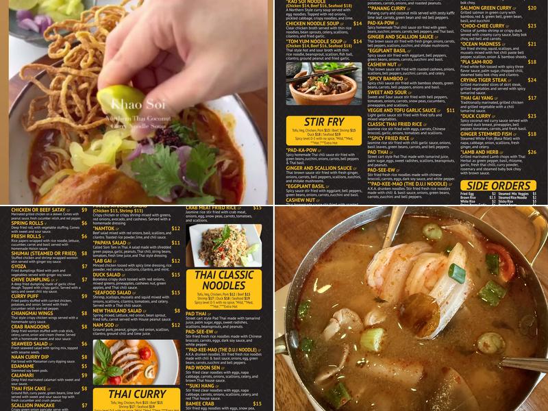New Thailand Cuisine Menu