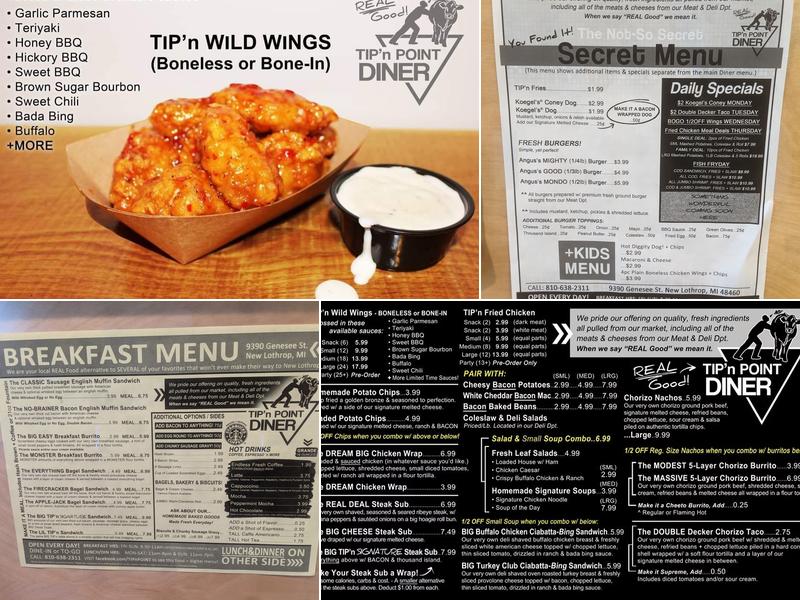 TIP'n POINT Diner Menu
