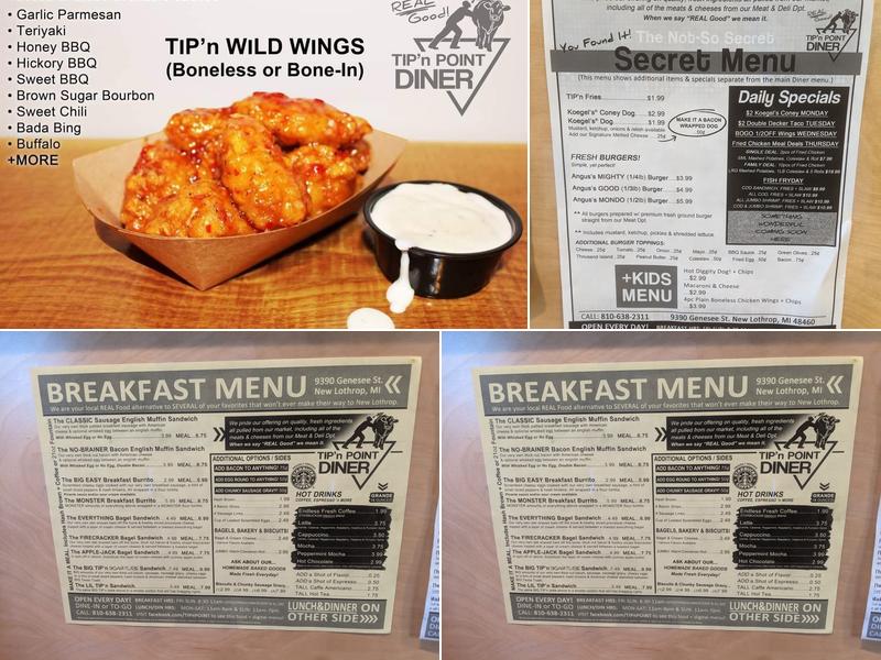 TIP'n POINT Diner Menu