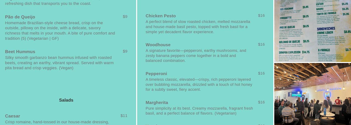 Woodhouse Blending & Brewing Menu