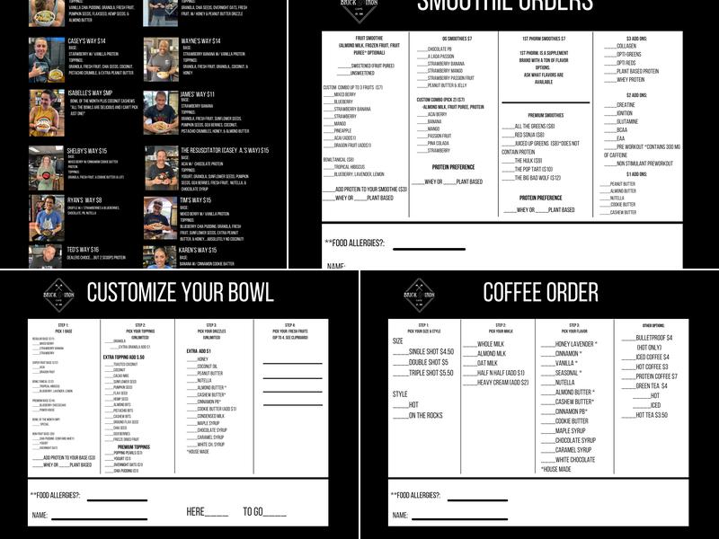Brick & Iron Cafe Menu