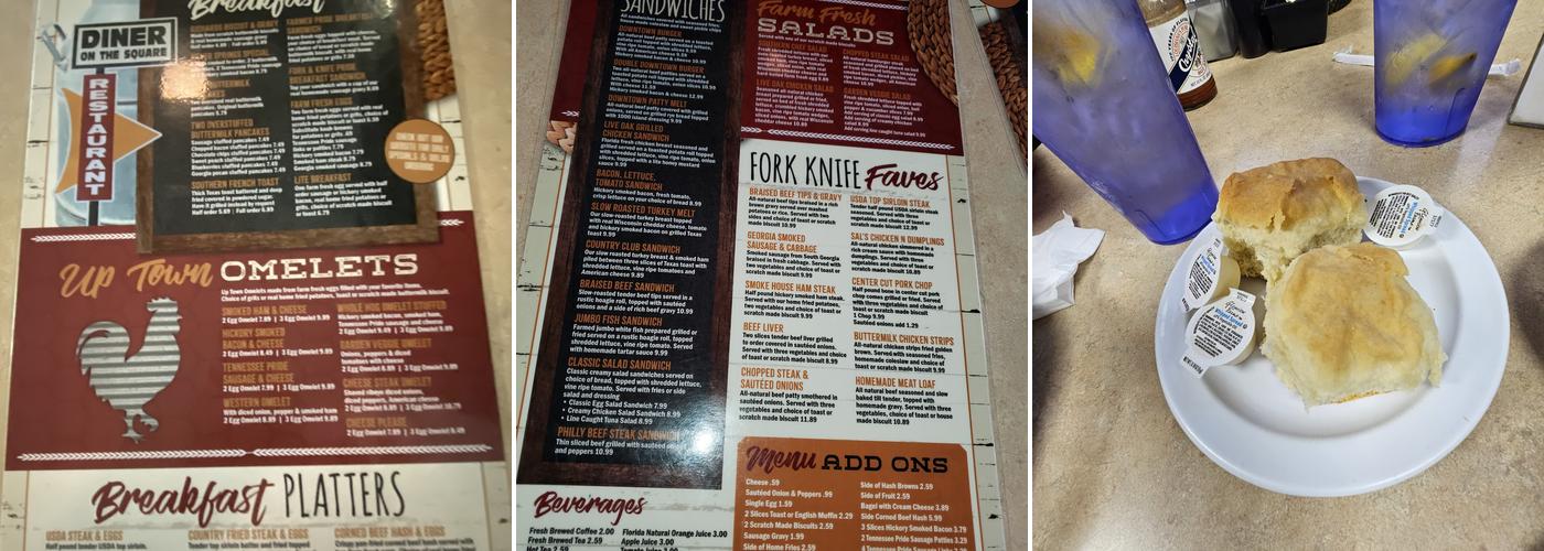 Diner on the Square Menu