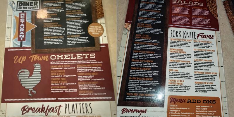 Diner on the Square Menu