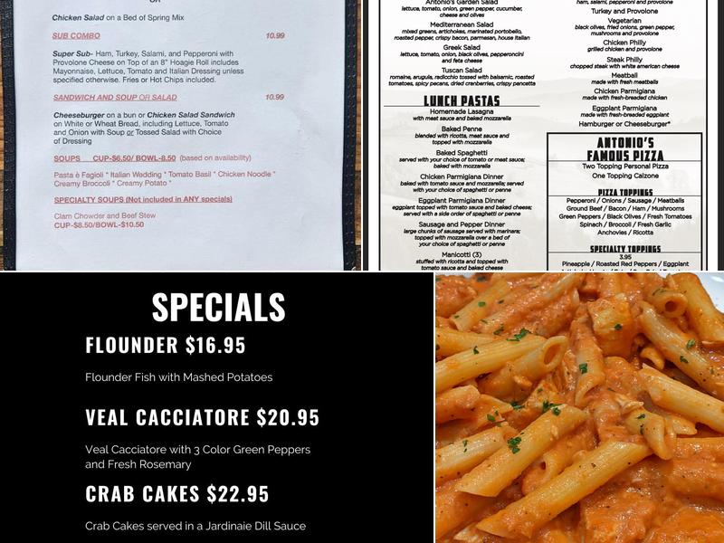 Antonio's Italian Restaurant Menu