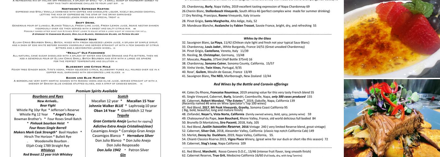 Northside Bistro Raleigh Menu