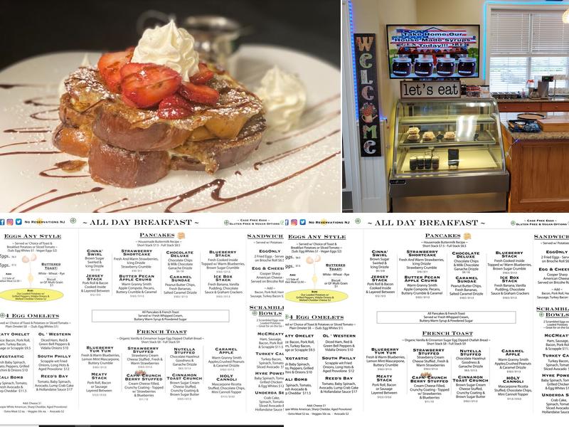 No Reservations Menu