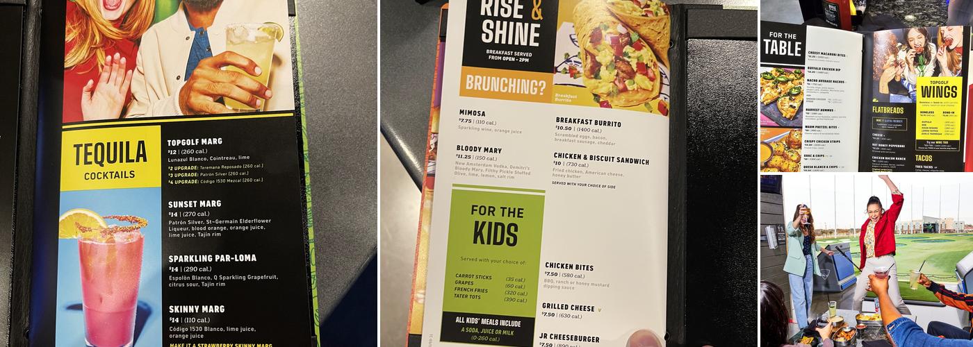 Topgolf Menu