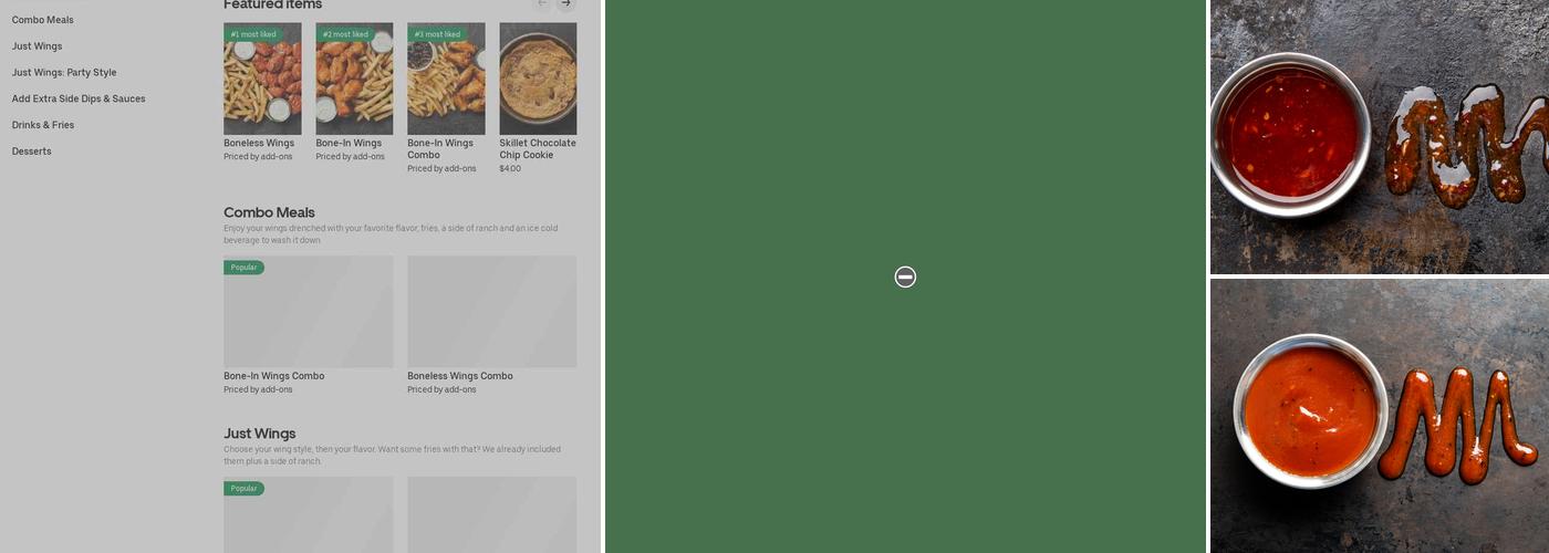 It's Just Wings Menu