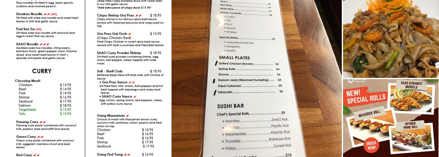 SAAO THAI & SUSHI Menu