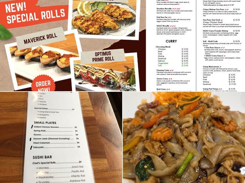 SAAO THAI & SUSHI Menu