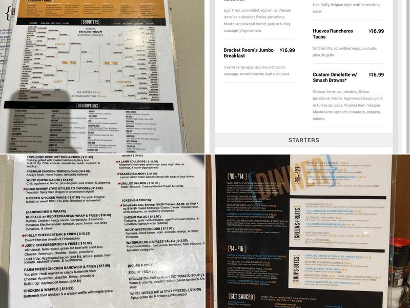 Bracket Room Menu