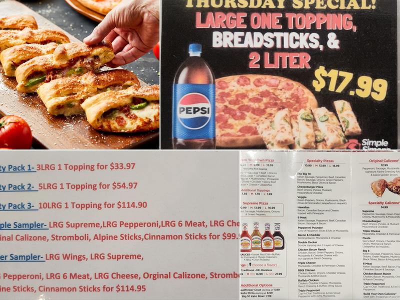 Simple Simon's Pizza Menu