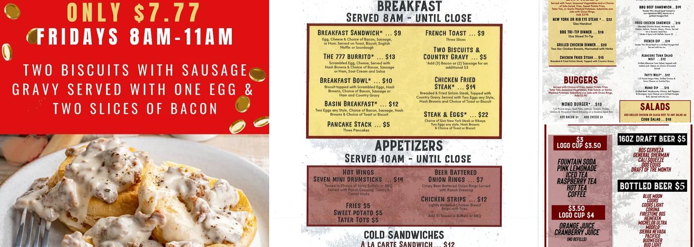 Broken Arrow Restaurant Menu