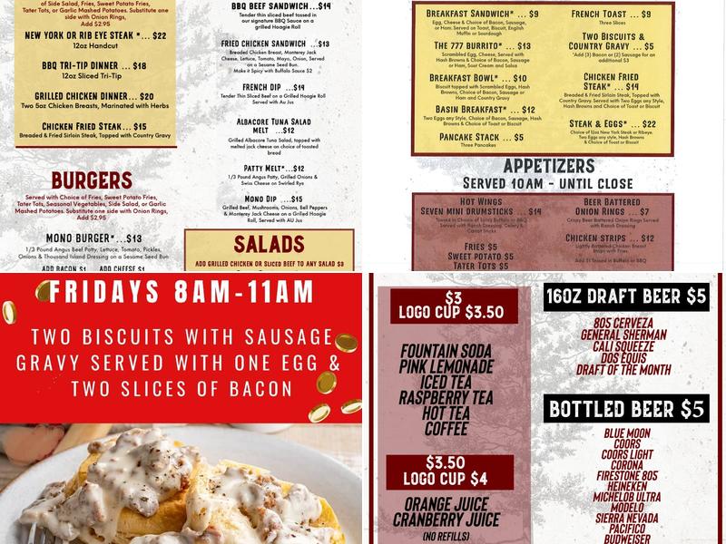 Broken Arrow Restaurant Menu