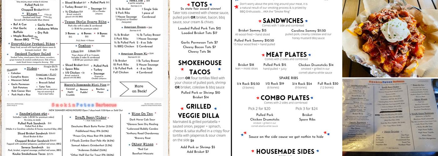 Smokin Petes Barbecue Menu