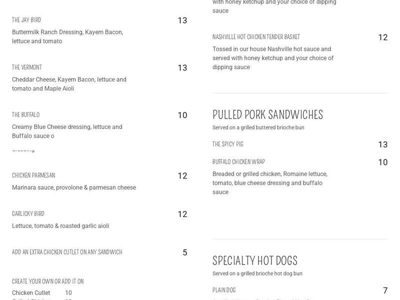 Chicken & The Pig Food Truck Menu