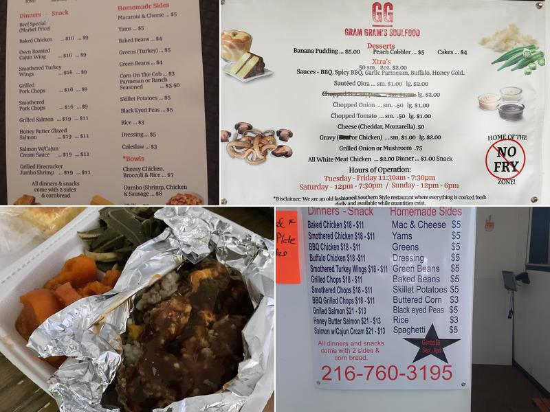 Gram Gram's Soulfood Menu