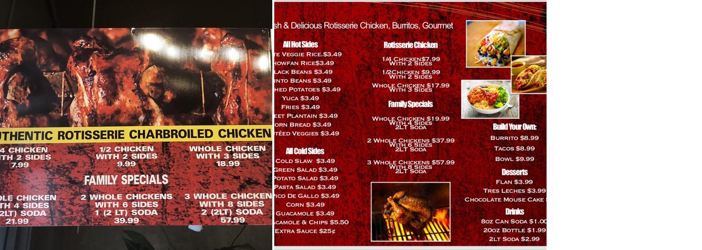 Resturant Pica Pollo Menu