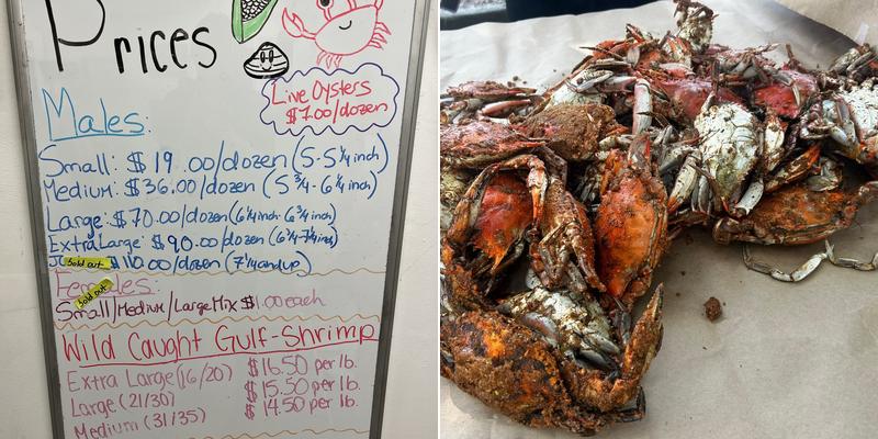 J and J's Crabshack Menu