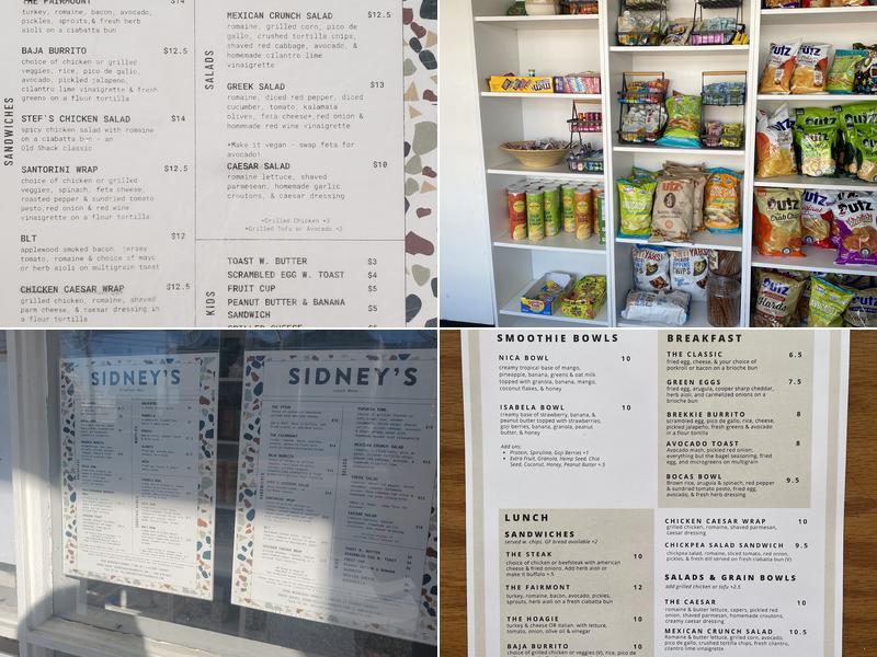 Sidney's Coffee & Eats Menu