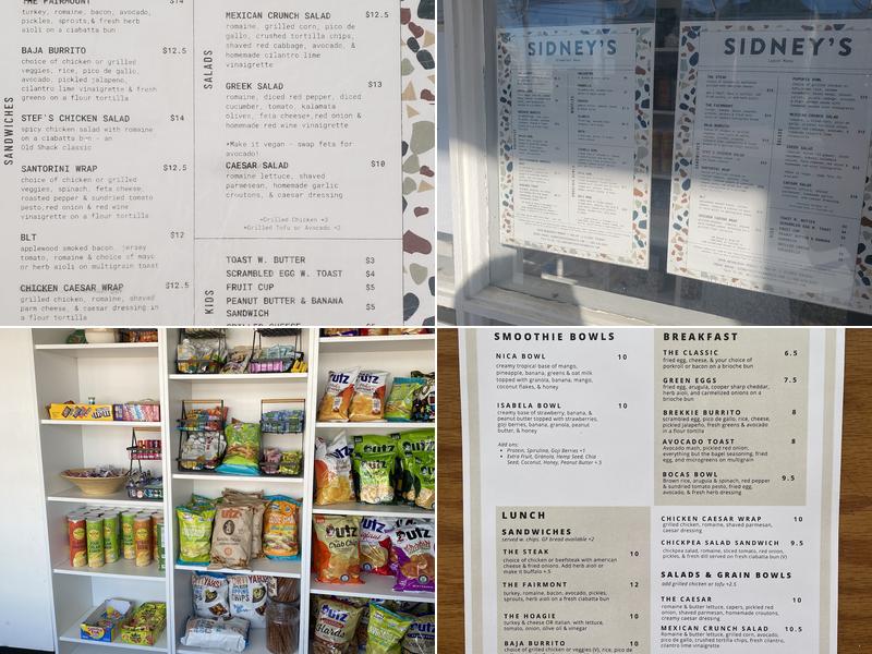 Sidney's Coffee & Eats Menu