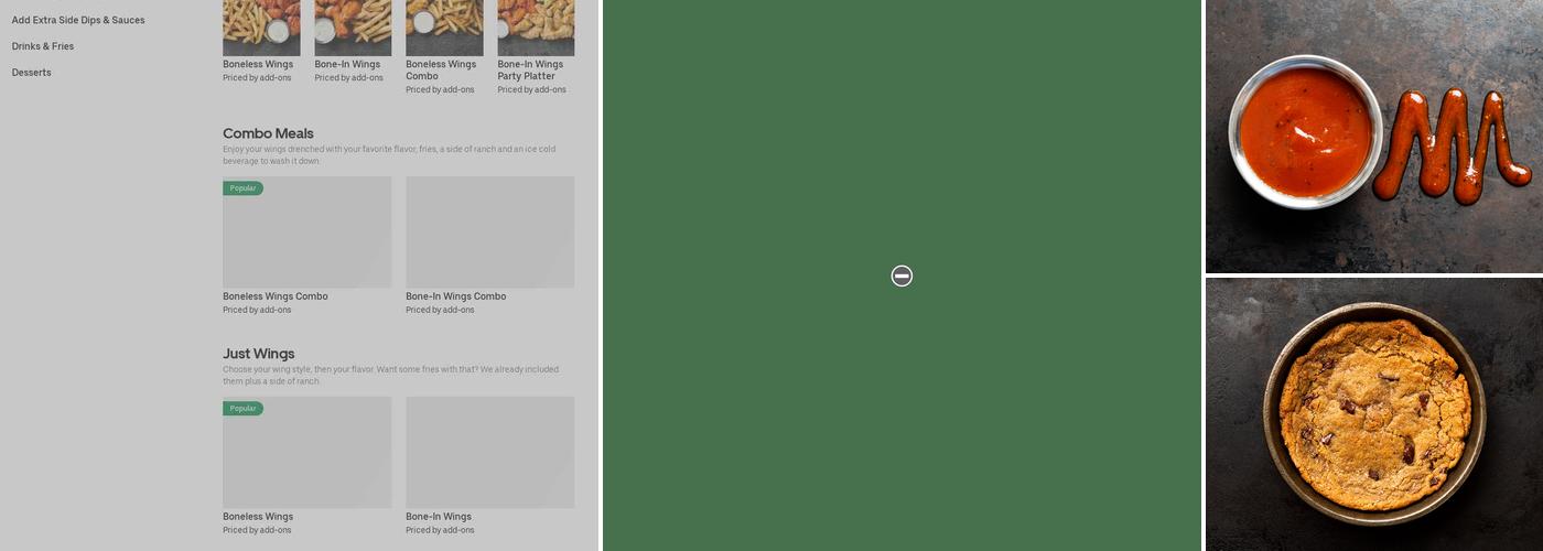 It's Just Wings Menu