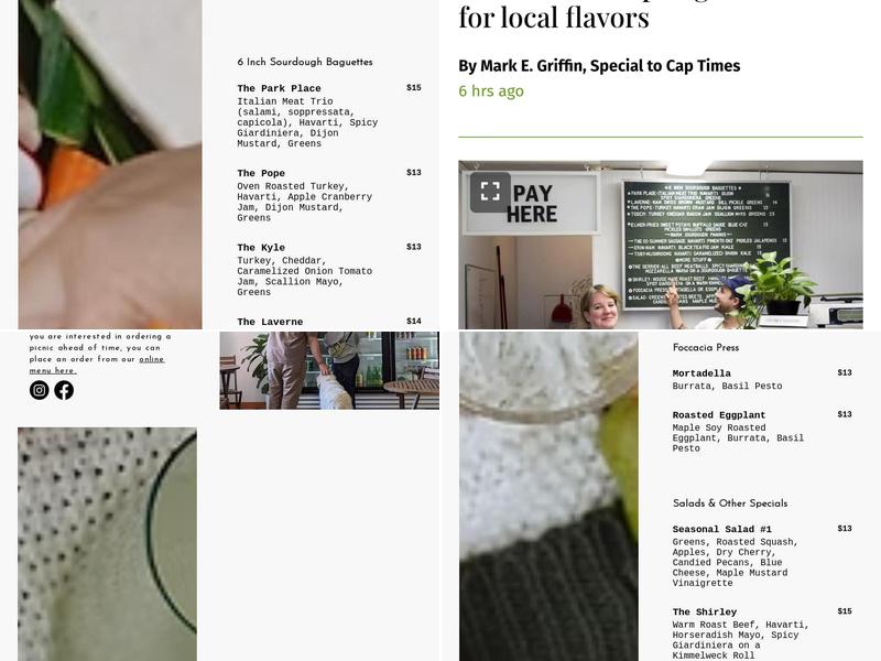 Wander Provisions Menu