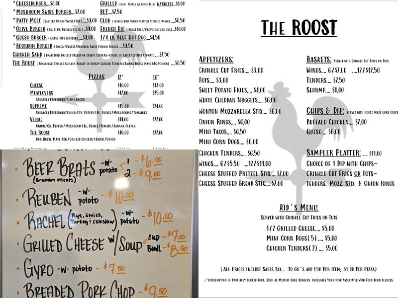 The Roost Menu
