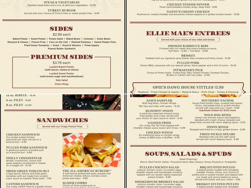 Huckleberry's Menu