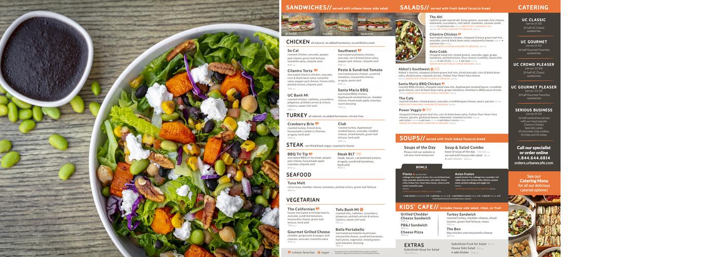 Urbane Cafe Menu
