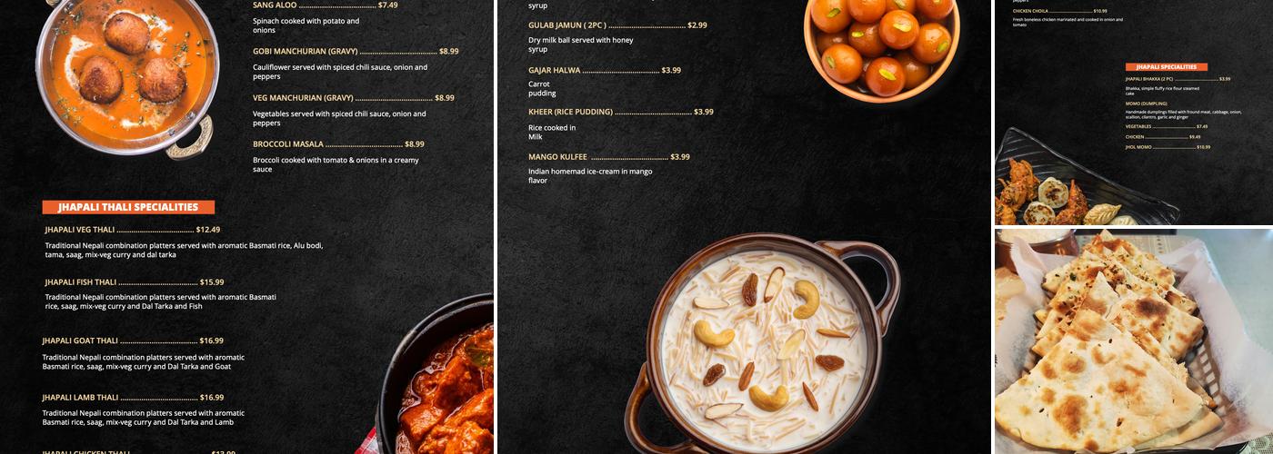 Jhapali Kitchen & Bar Menu