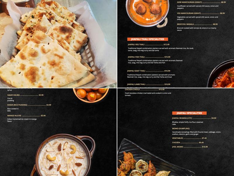 Jhapali Kitchen & Bar Menu