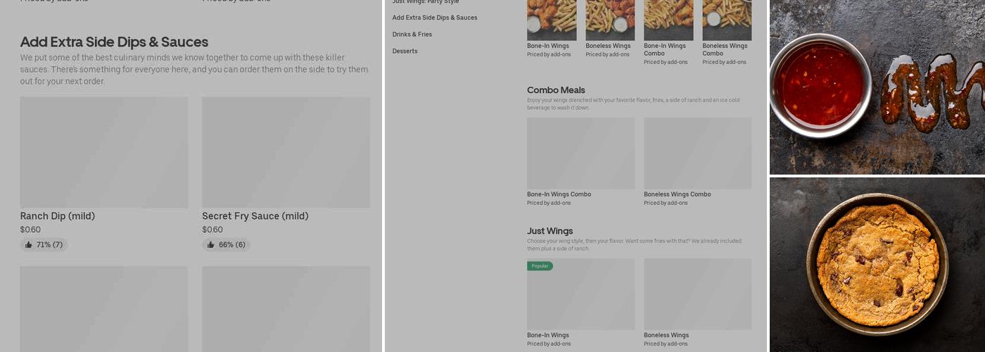 It's Just Wings Menu