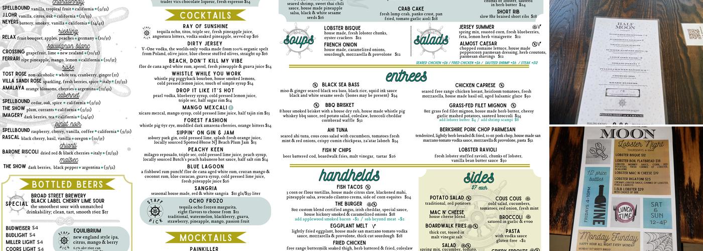 Half Moon Menu
